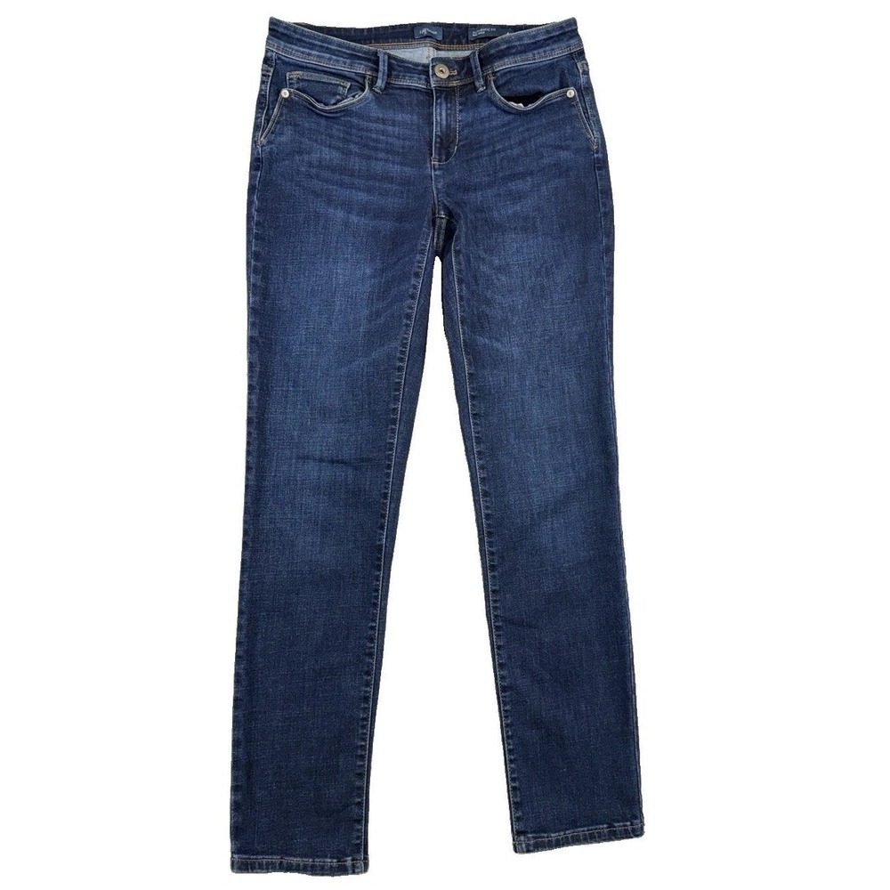 J.Jill Dark Wash Stretch Denim Authentic Fit Slim Ankle Jeans Size 4T Everyday